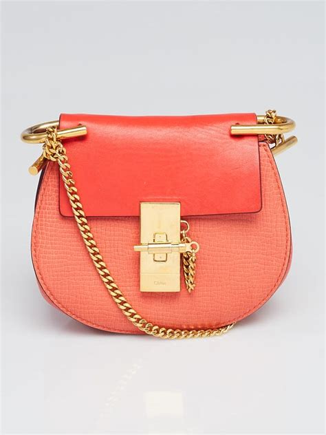 chloe drew orange|Chloe Orange Pebbled Leather Mini Drew Bag .